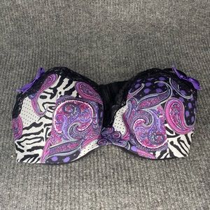 Cacique 42D animal print paisley underwire bra